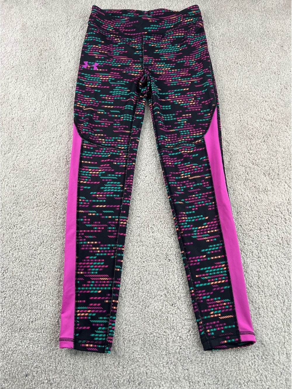 Under Armour Women’s Printed Athletic Leggings Black Multicolor Workout Pants